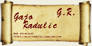 Gajo Radulić vizit kartica